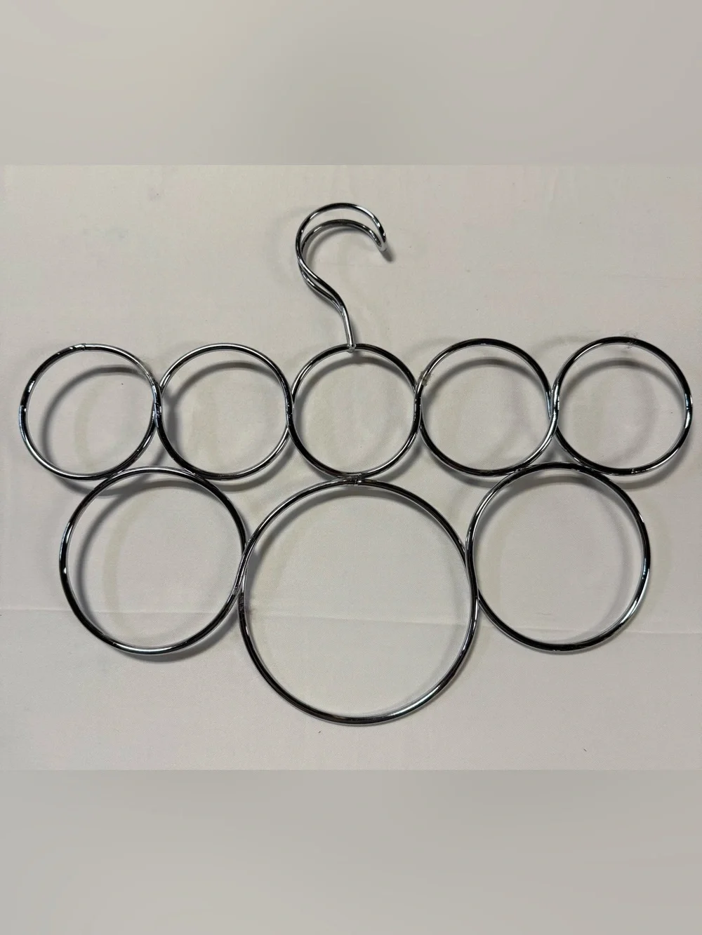 Chrome Multi Ring Scarf Belt Tie Closet Organizer Hanger